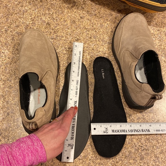 L. L. Bean Slide On Comfort Moccasins 9.5 WIDE Tan or Beige Suede 254547 - Picture 13 of 16